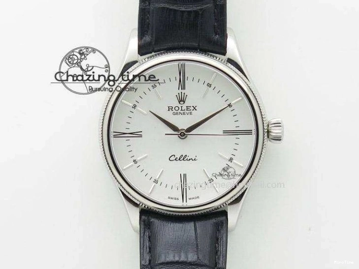 MiroTime 0505 Thermal Cellini Date YG Gold Sticks Dial On Brown Leather Strap A 3885